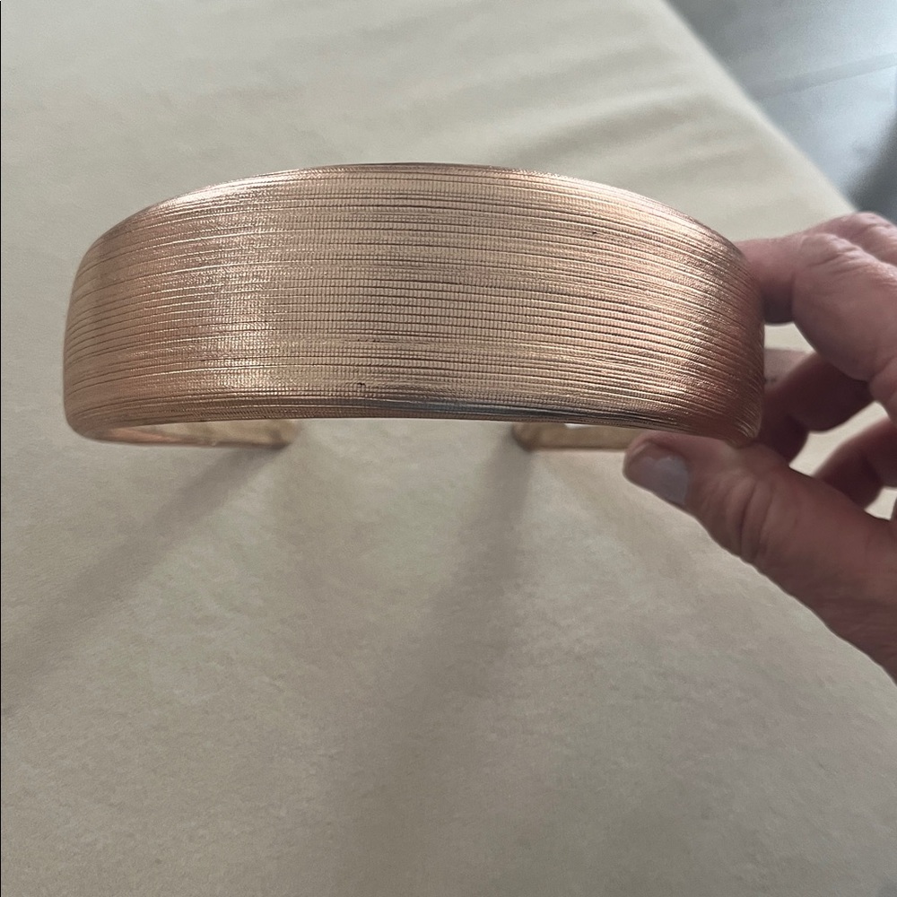 Anthropologie Rose Gold Textured Wide Headband